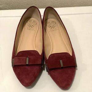 Vince Camuto| Rowley Burgundy Maroon Suede Flats 9.5”